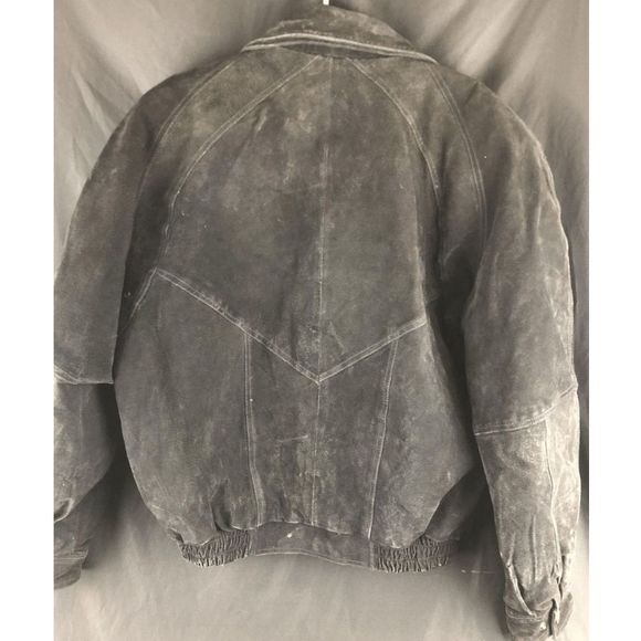 Serge Platini Black Leather Jacket - Size Medium Zip up front Made in Milan - Picture 3 of 4